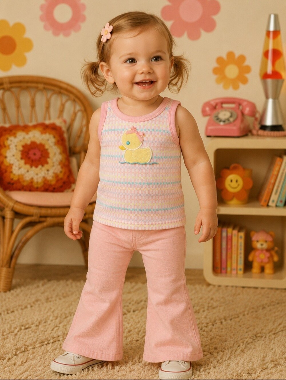 Vintage 90s Playstuff Duck Appliqué Tank Top Shirt